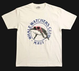 Vintage Whale Watchers Club Maui Shirt Size L White Super Cru Hawaii 80s 1985